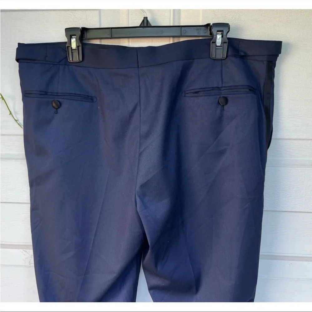Men's Alton Lane Dress Pants 3ailored Fit Mid Rise Flat Front Straight Leg Navy